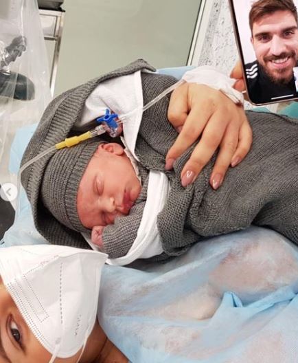 Ruben Neves watched the birth of their third baby via FaceTime